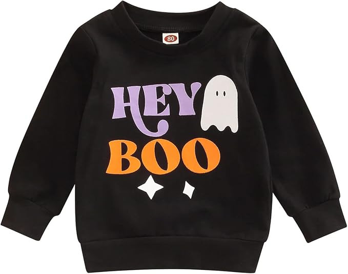 Toddler Baby Halloween Outfit Boy Girl Pumpkin Sweatshirt Crewneck Pullover Sweater Long Sleeve S... | Amazon (US)