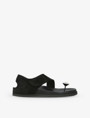 Dorleta Crystal-Button Leather Sandals | Selfridges
