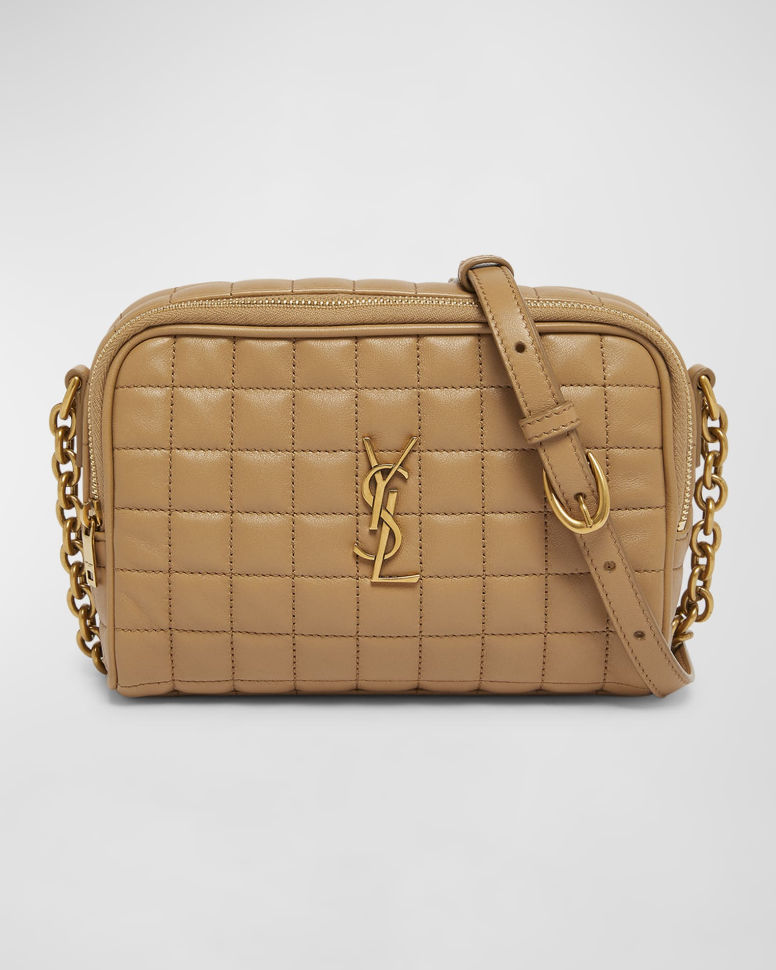 Saint Laurent Cassandre Mini YSL Camera Bag in Quilted Smooth Leather | Neiman Marcus