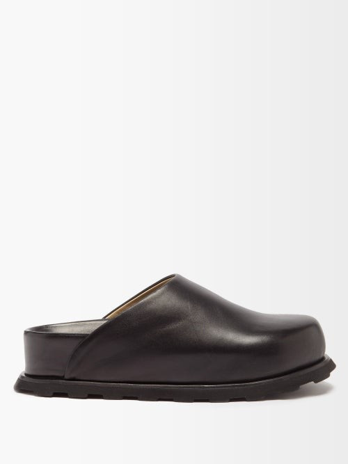 Proenza Schouler - Forma Leather Flatform Backless Loafers - Womens - Black | Matches (US)