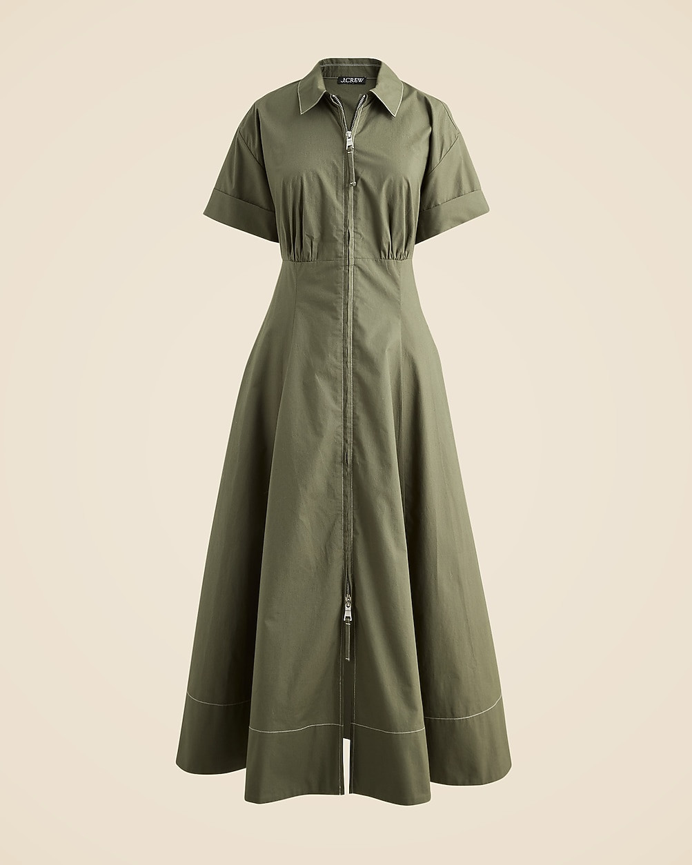 Zip-up shirt-dress in cotton poplin | J. Crew US