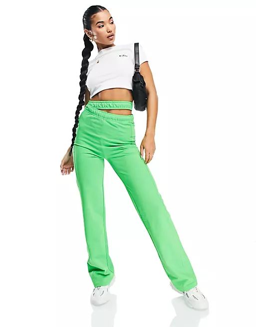 ASYOU double waistband sweatpants in bright green | ASOS (Global)