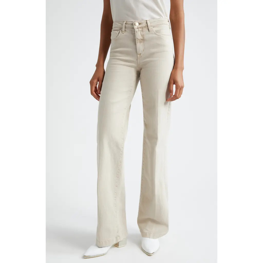 L'AGENCE Scottie Wide Leg Jeans in Biscuit at Nordstrom, Size 31 | Nordstrom