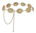 WHIPPY Women Concho Chain Belt Metal Link Western Cowgirl Turquoise Chain Belt for Dress | Amazon (US)