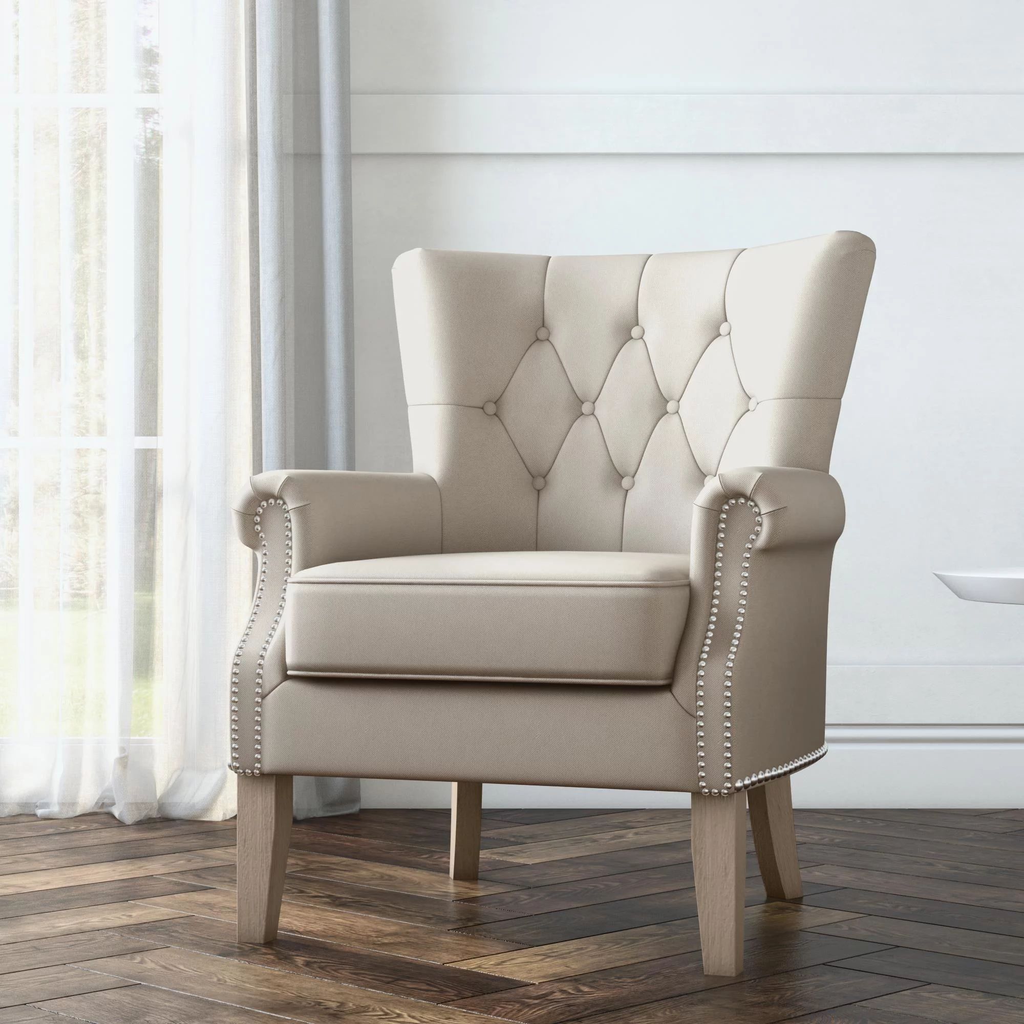 Better Homes & Gardens Accent Chair, Living Room & Home Office, Beige | Walmart (US)