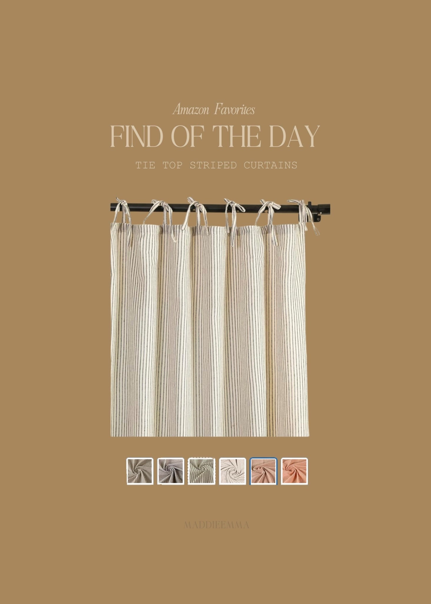 cutest tied striped curtain would also be so cute as a shower curtain 

#LTKHome