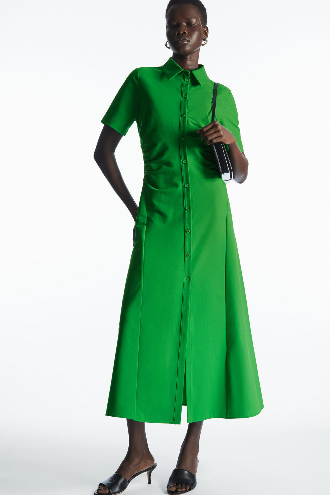 GATHERED MIDI SHIRT DRESS | COS UK
