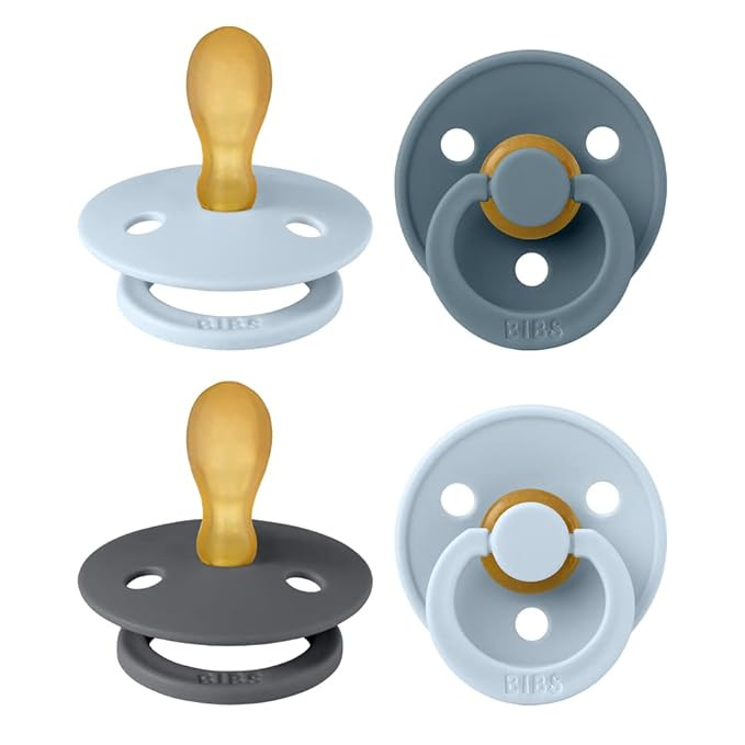 BIBS Colour Pacifier with Symmetrical Nipple| Natural Rubber Baby Pacifier | Set of 4 BPA-Free So... | Amazon (US)