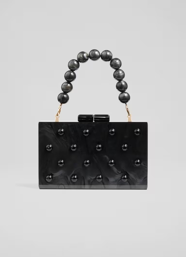 Malia Pearls Black Box Clutch | L.K. Bennett (UK)