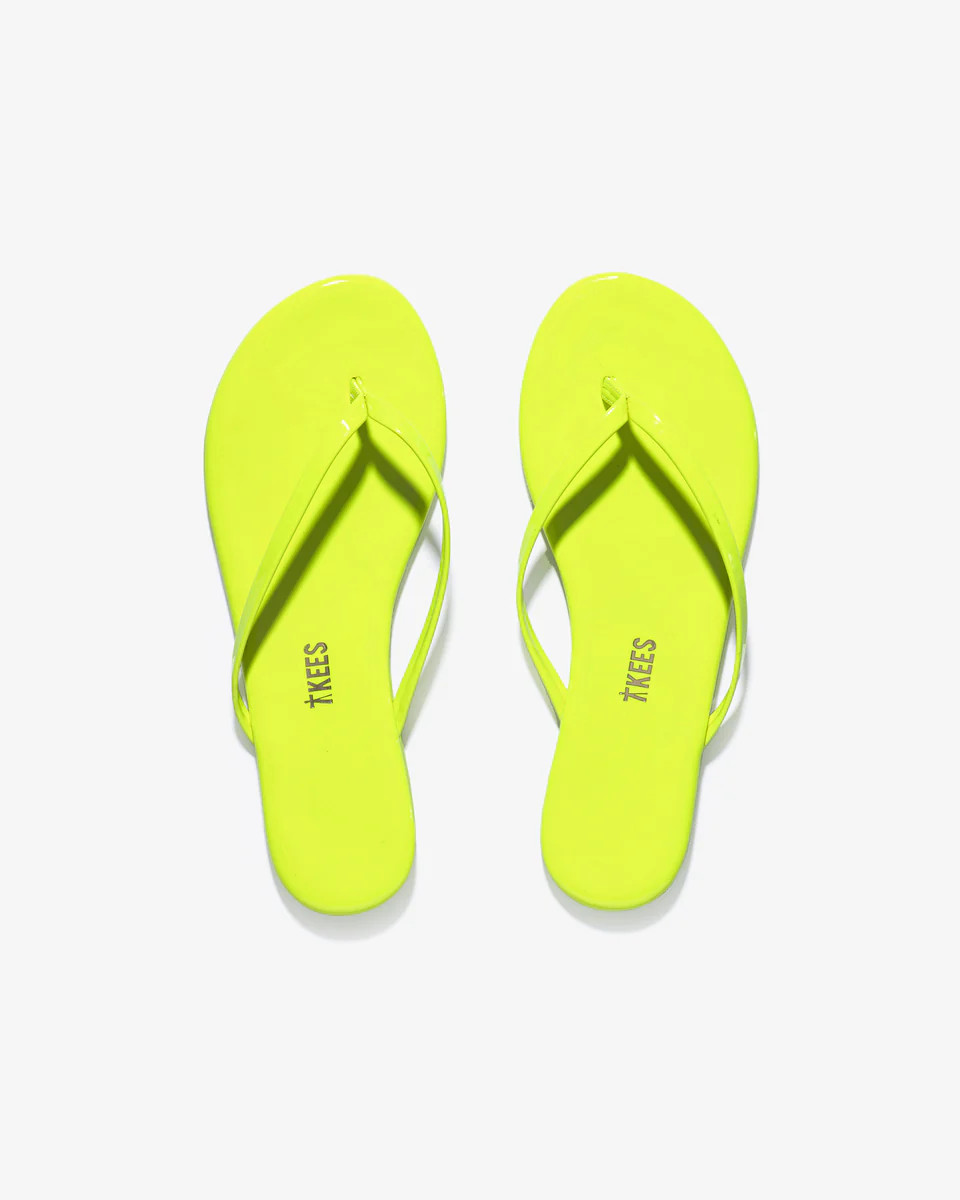 Lily Patent in Neon Yellow | Women's Sandals | TKEES | TKEES