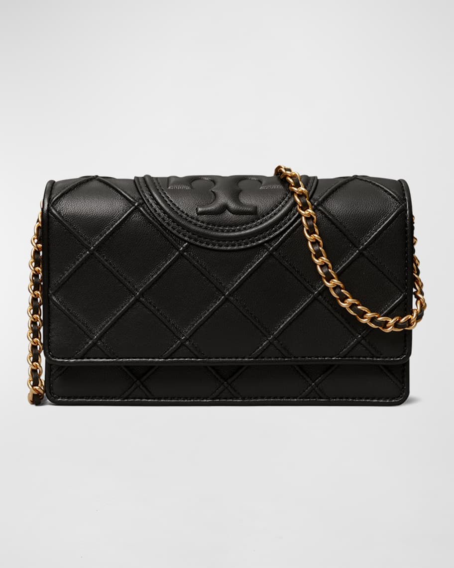Tory Burch Fleming Woven Chain Wallet Shoulder Bag | Neiman Marcus