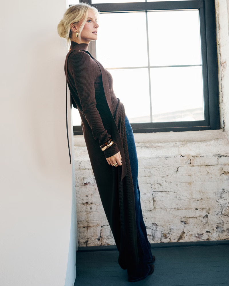 Scarf Duster Midi Sweater Dress | Abercrombie & Fitch (US)