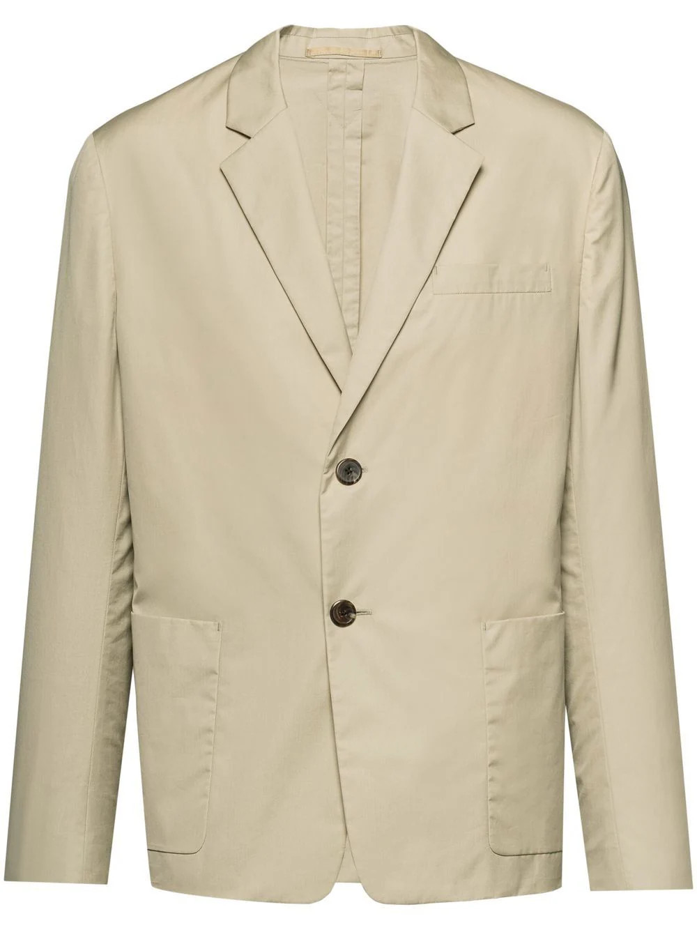 Prada single-breasted cotton blazer - Neutrals | Farfetch Global