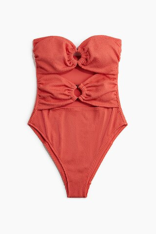 H & M - Bandeau-Badeanzug mit wattierten Cups - Orange - Damen | H&M (DE, AT, CH, NL, FI)