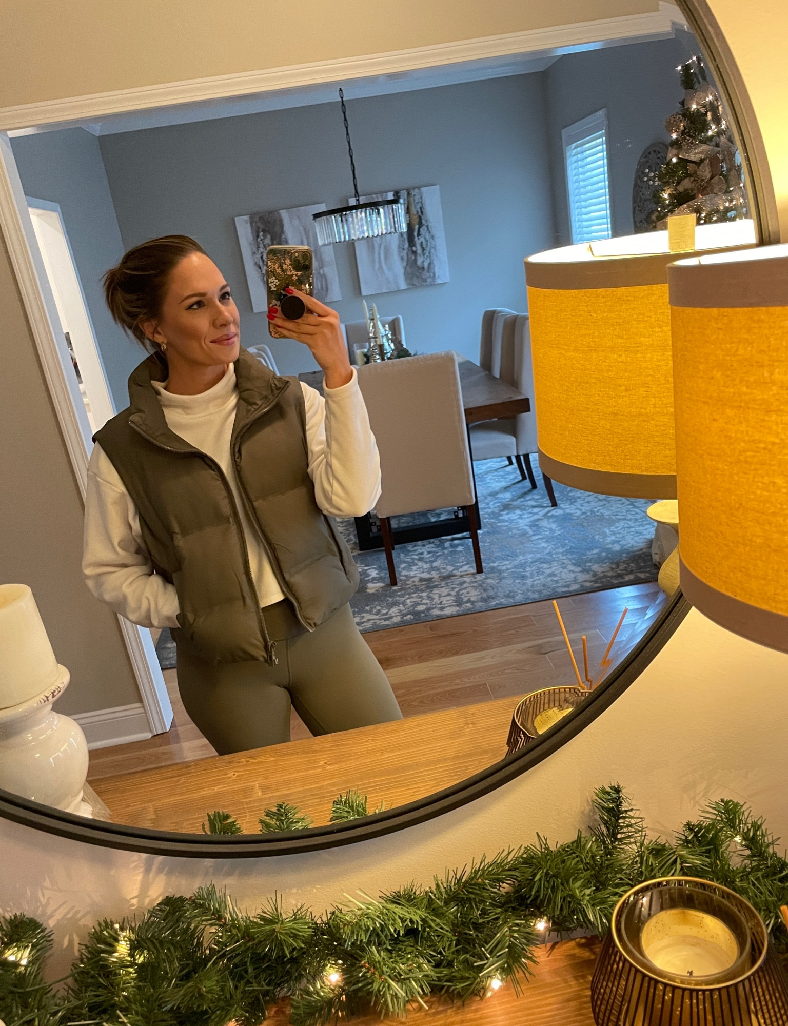 Olive is basically a neutral to me and this puffer vest caught my eye in store at Zara in NYC (linked a similar option) — I already had these leggings and crop sweater (both linked) that this outfit just came together for a day of running around town.  🎄💚

#LTKstyletip #LTKSeasonal