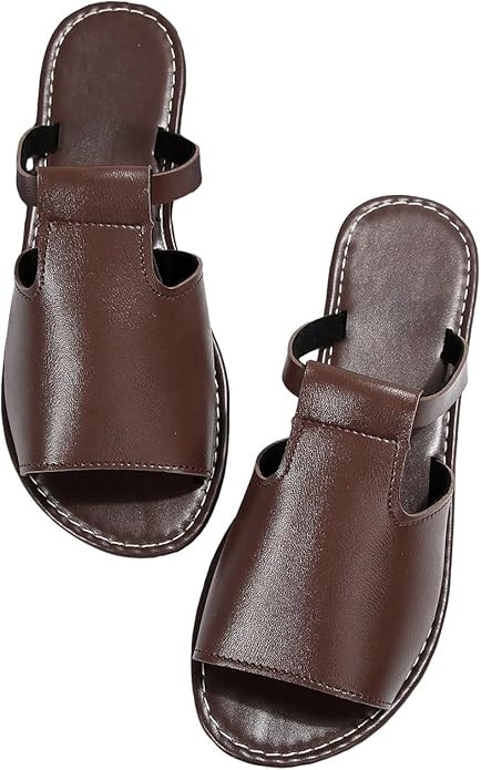 Verdusa Women's Cut Out Slide Sandals Open Toe Summer Flat Sandals Outdoor Shoes | Amazon (US)