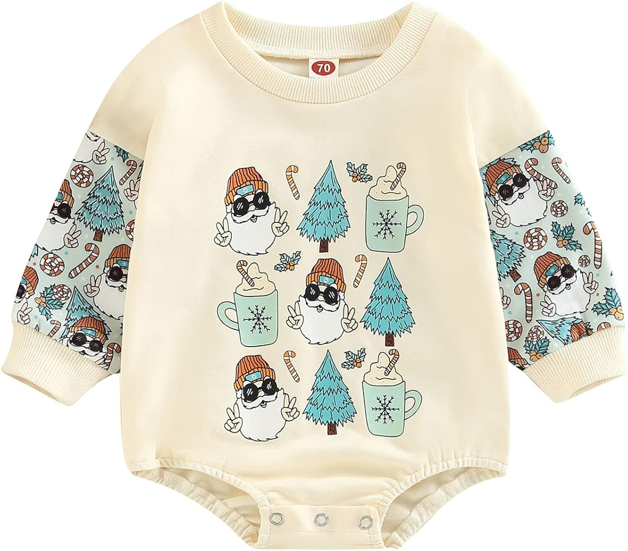 Omkzanbi Western Baby Girl Boy Clothes Cowboy Santa Crewneck Sweatshirt Romper Long Sleeve Onesie... | Amazon (US)