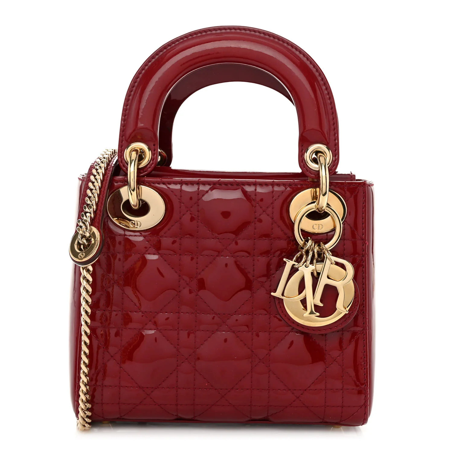 Patent Cannage Mini Lady Dior Red | FASHIONPHILE (US)