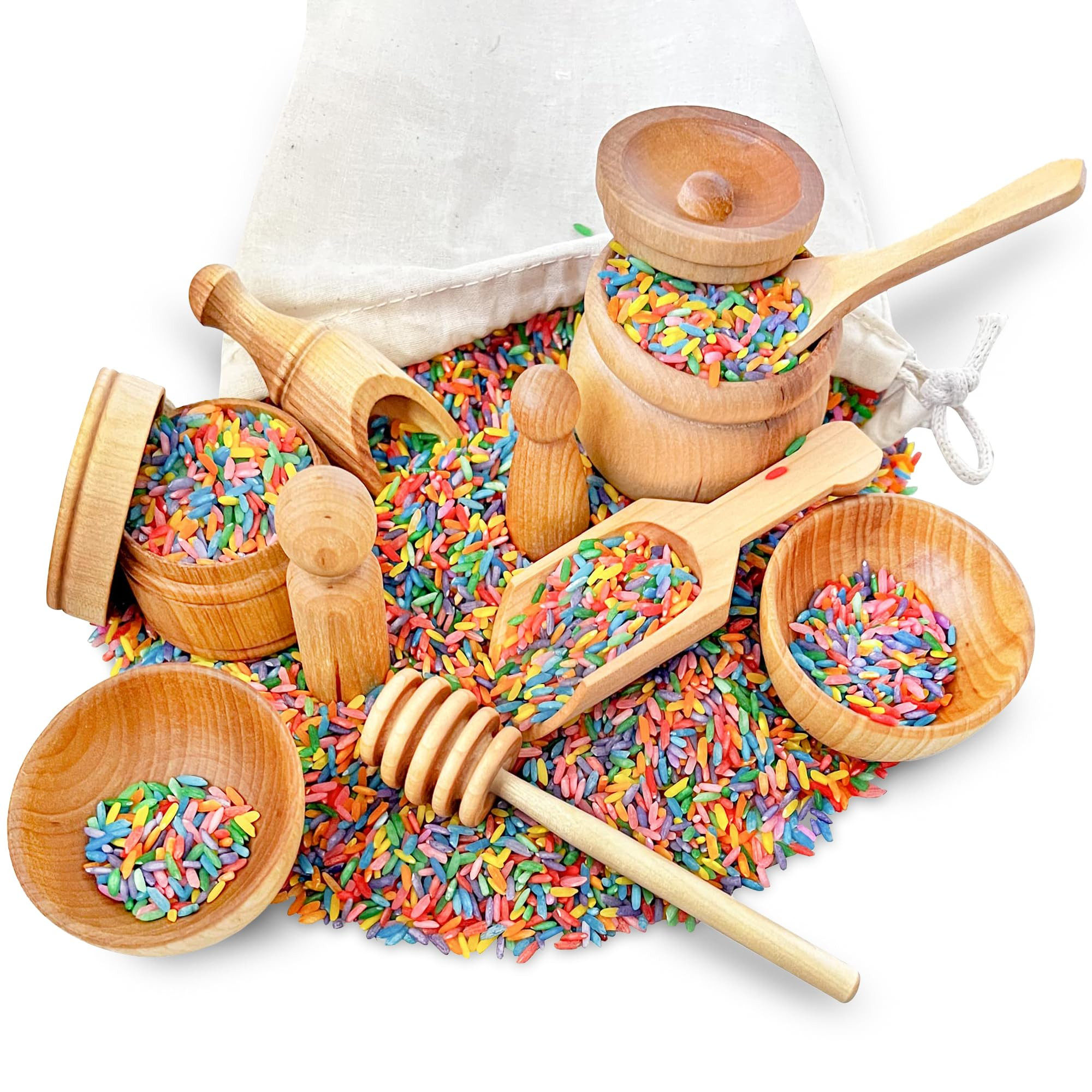 Wooden Tool Set for Sensory Bin (10 Piece), Child-Sized Montessori Sensory Toys for Developing Fi... | Amazon (US)