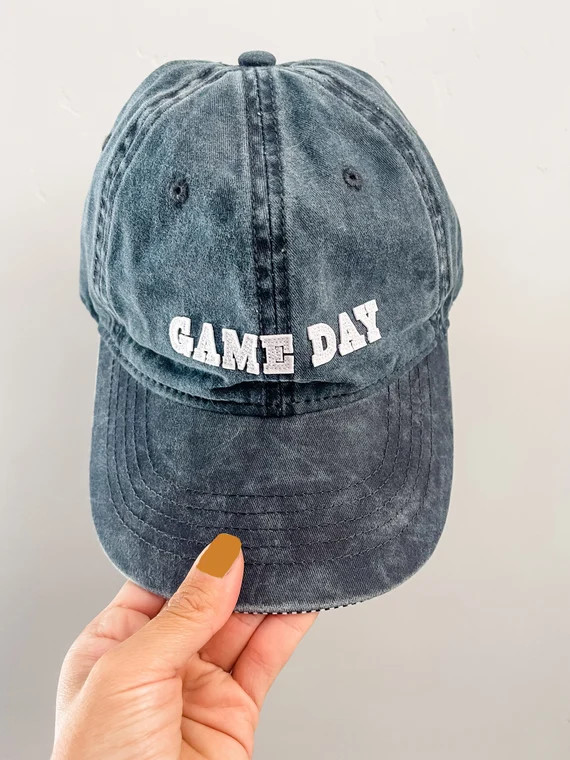 Read the full title
    Game day baseball cap | hat for football game | distressed gameday baseba... | Etsy (US)