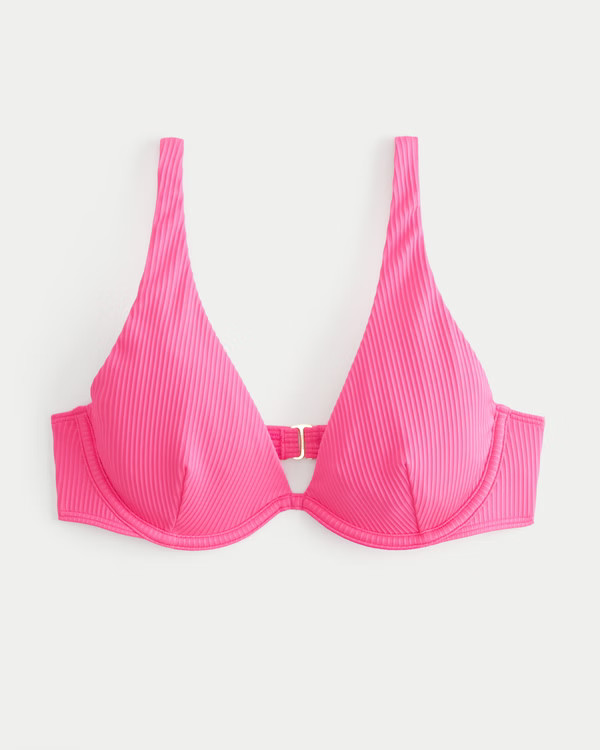 Women's High Apex Ribbed Underwire Bikini Top | Women's Swimwear | HollisterCo.com | Hollister (US)