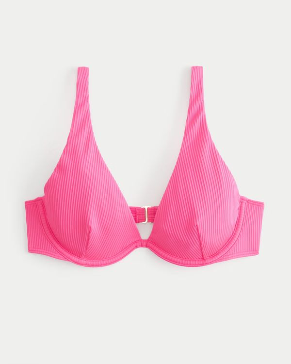 Women's High Apex Ribbed Underwire Bikini Top | Women's Swimwear | HollisterCo.com | Hollister (US)