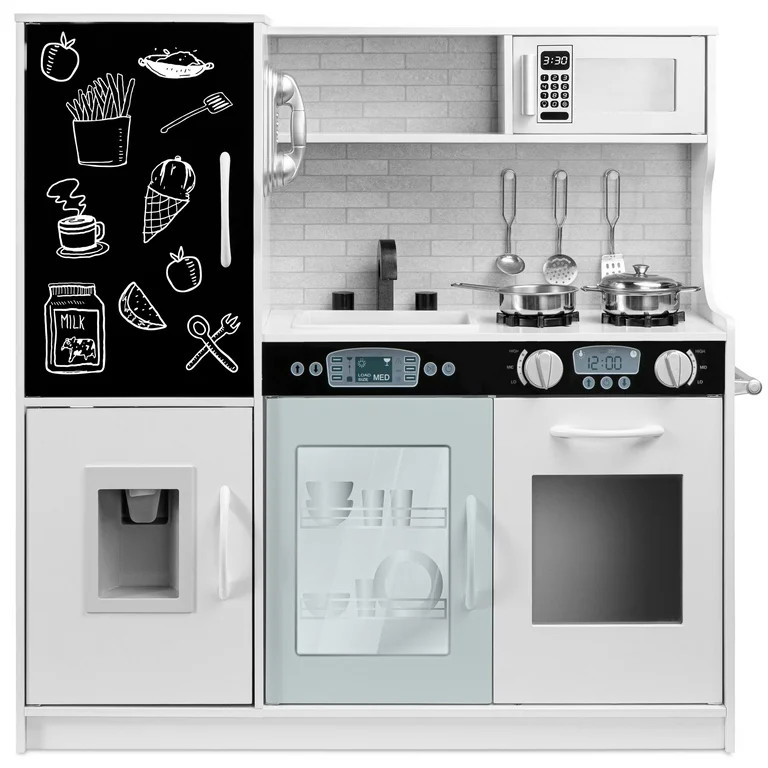 Best Choice Products Pretend Play Kitchen Wooden Toy Set for Kids w/ Telephone, Utensils, Oven, M... | Walmart (US)