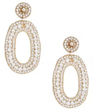 Southern Living x Borrowed & Blue Stone Crystal Oval Statement Orbital Drop Earrings | Dillard's | Dillard's