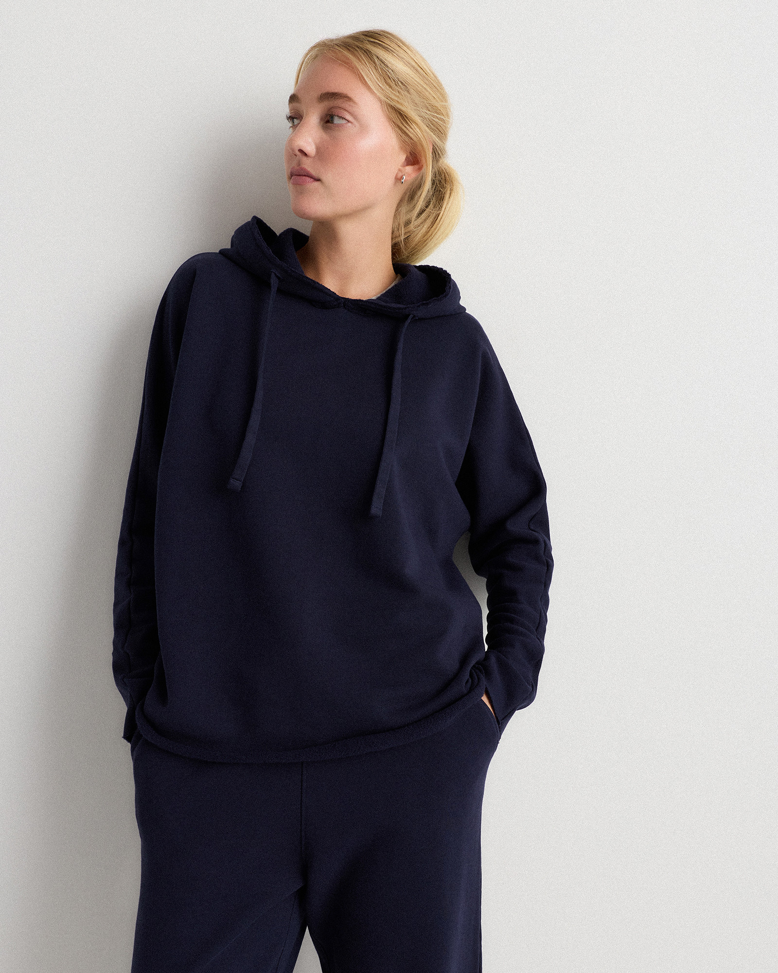 Quince | Women's Organic French Terry Hoodie in Classic White, Size XL, Organic Cotton | Quince