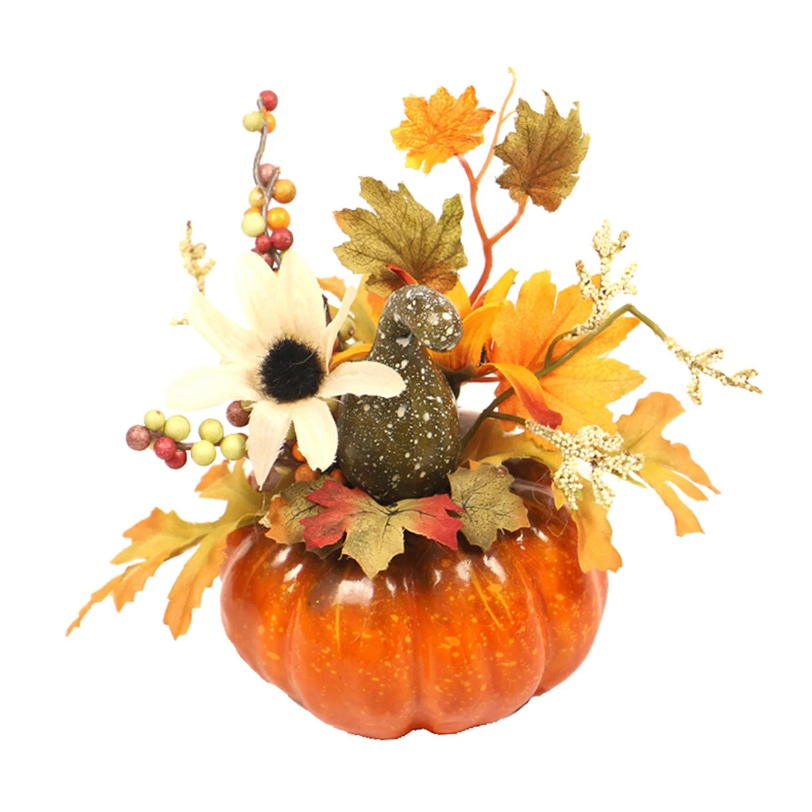 Artificial Pumpkin Maple Leaf Table Centerpiece Fall Wreaths Garlands Ornament | Walmart (US)