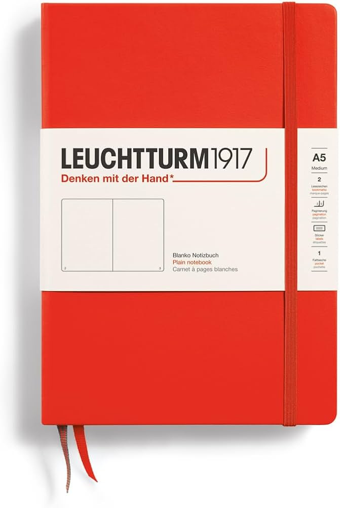LEUCHTTURM1917 - Notebook Hardcover Medium A5-251 Numbered Pages for Writing and Journaling (Lobs... | Amazon (US)