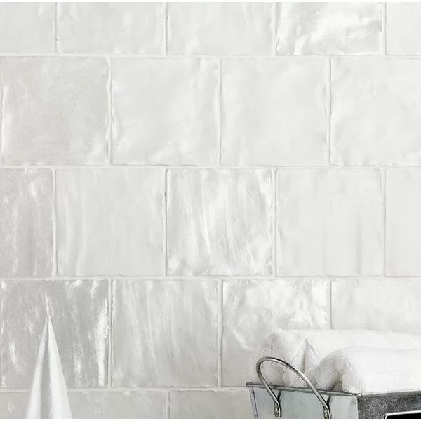 Amagansett 4" x 4" Satin Finish Handmade Look Wall Tile | Wayfair North America