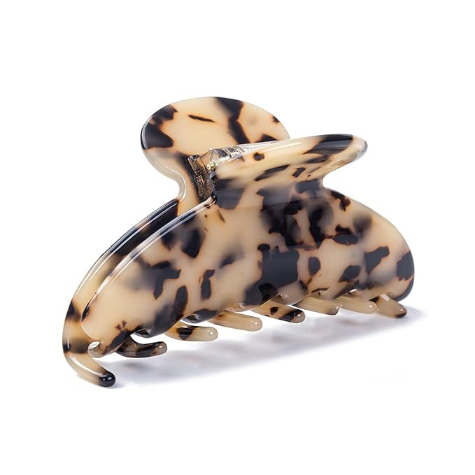 Prettyou Large Size 3.5" Handmade Celluloid French Design Barrettes Tortoise Shell Claw Fashion A... | Amazon (US)