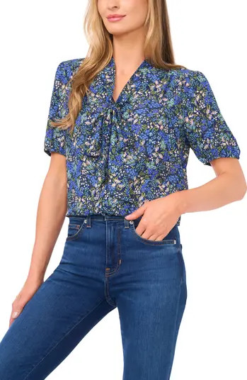 Floral Shirred Georgette Top | Nordstrom