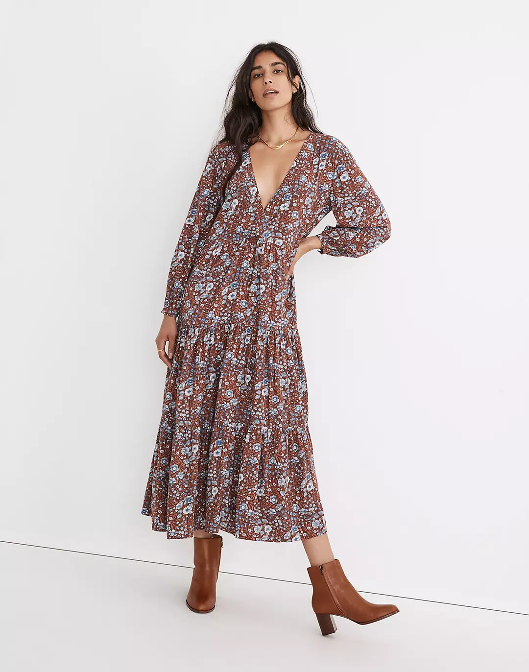 Wrap Midi Dress in Woodland Floral | Madewell