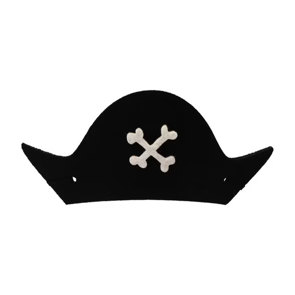 6ct Pirate Cove Wearable Felt Hat White/Black - Spritz™ | Target