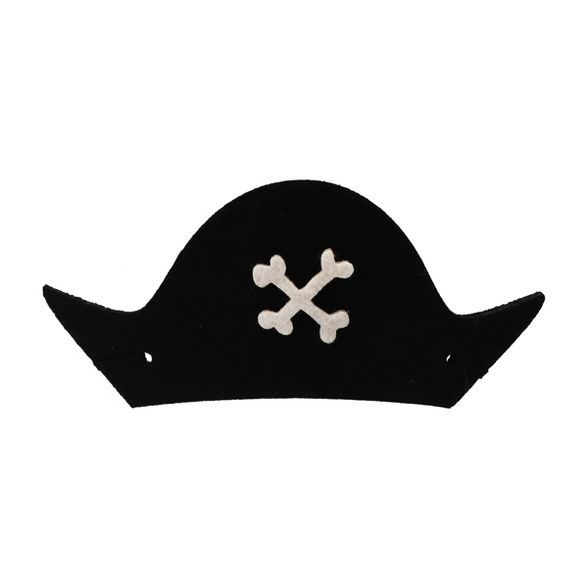 6ct Pirate Cove Wearable Felt Hat White/Black - Spritz&#8482; | Target