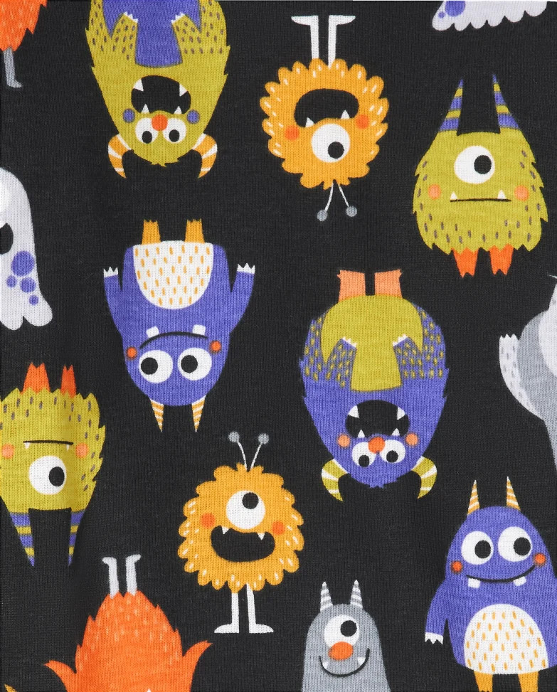 Unisex Baby And Toddler Glow Monster Mashup Snug Fit Cotton Pajamas - black | The Children's Place