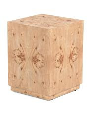 21x16 Burled Wood Block Accent Table | TJ Maxx