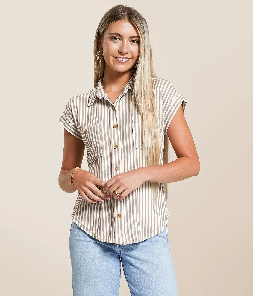 Striped Knit Shirt | Buckle