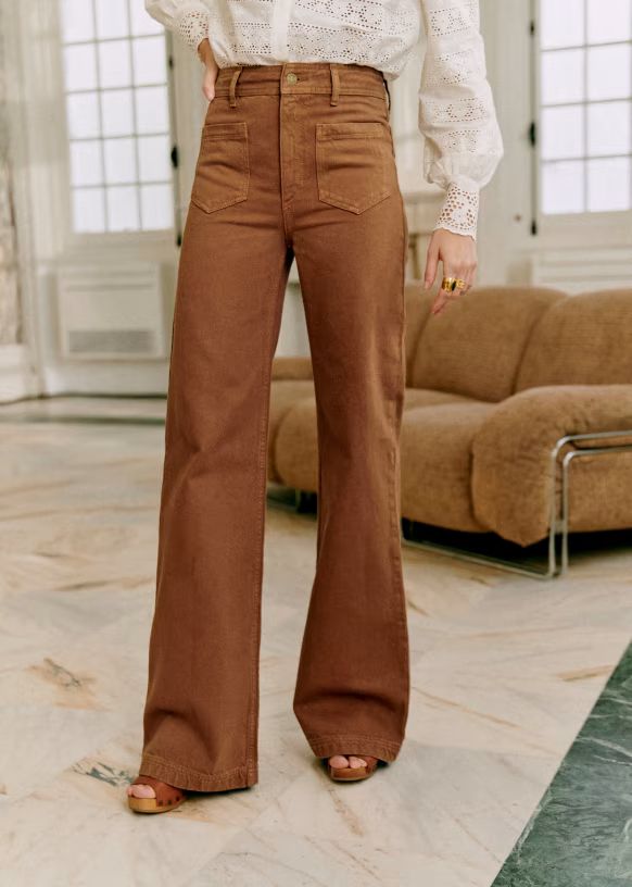 The 70's trousers - Coffee - Organic Cotton - Sézane | Sezane Paris