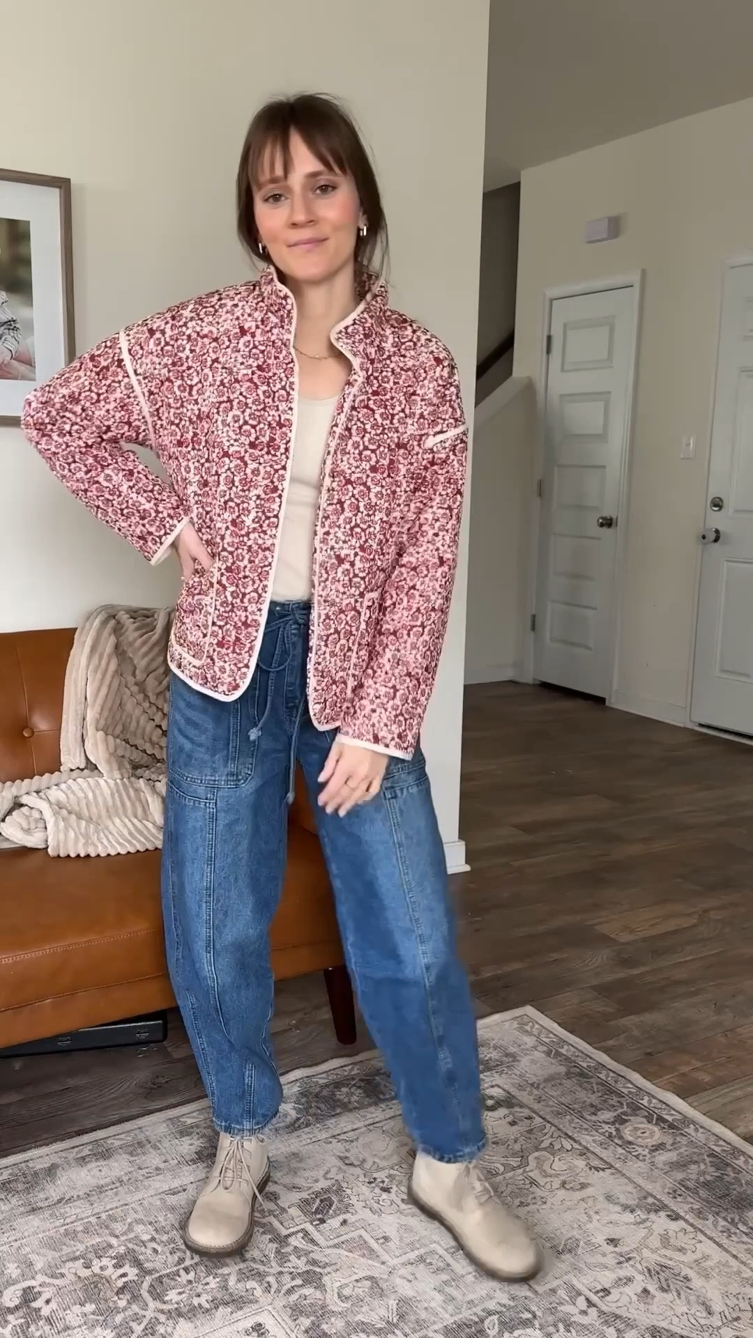 Spring OOTD. Westin’s size small pants and jacket. Medium in the fitted ribbed shirt. Shoes are TTS. 

#LTKSeasonal #LTKStyleTip #LTKBeauty