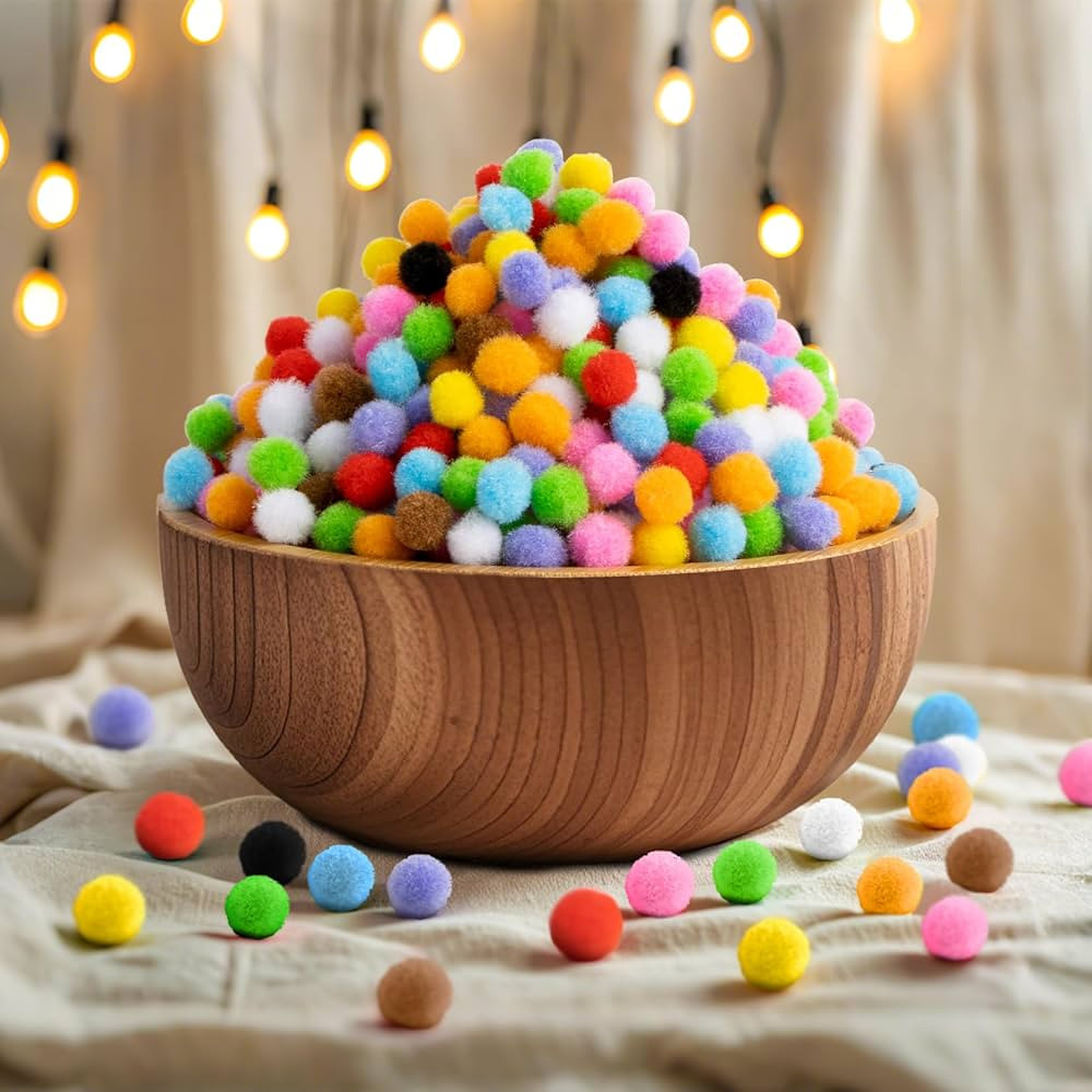 RAINFLOW Mini Pom Poms - Small Poms,Multicolor Assorted Poms,Pompones para Manualidades,Fuzzy Bal... | Amazon (US)