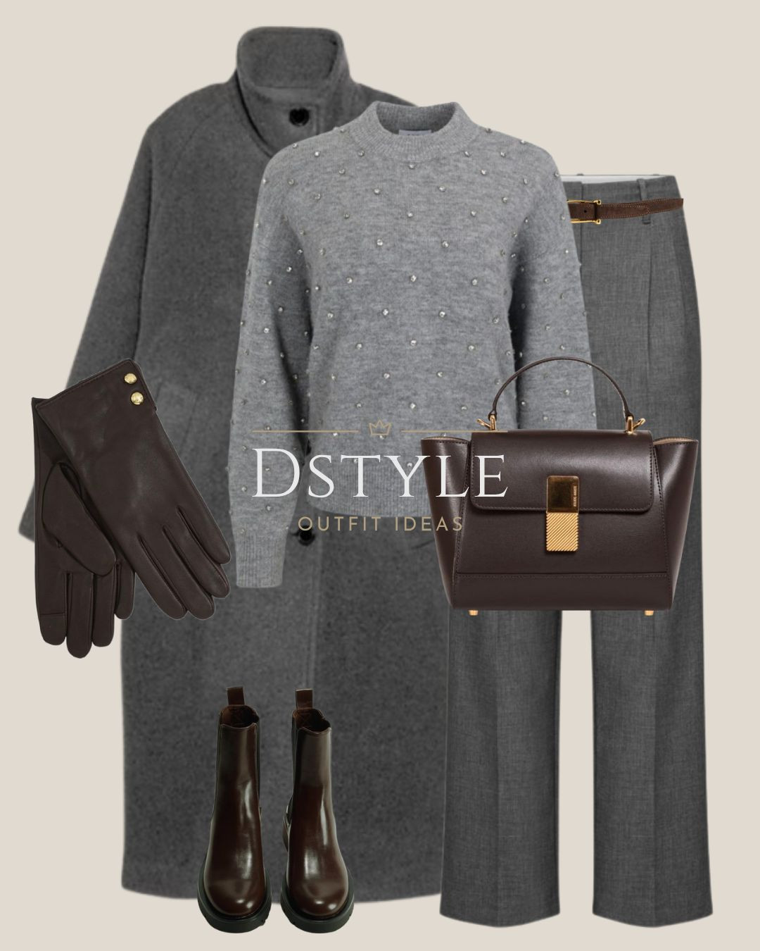 Elevated Neutrals for Winter Chic ✨ Adding a little sparkle to my monochromatic grey foundation with this gorgeous sweater. The rich chocolate brown leather accessories—from the structured handbag to the chunky boots and gloves—add a luxurious depth. Perfect for a polished look that feels cozy! Shop this full outfit formula below. 

 #greyoutfit #chocolatebrown #winterchic #elevatedstyle #polishedlook #ankleboots #leathergloves #statementbag #outfitinspiration #LTKootd #LTKFindsUnder100 #LTKWorkwear