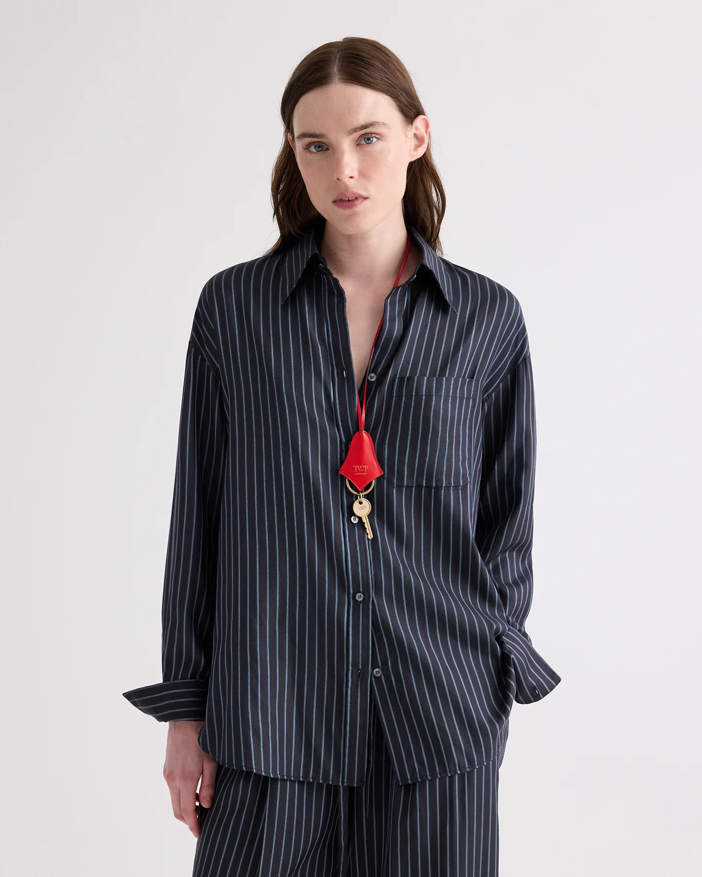 Big Joe Shirt in Evening Stripe on Silk | TWP