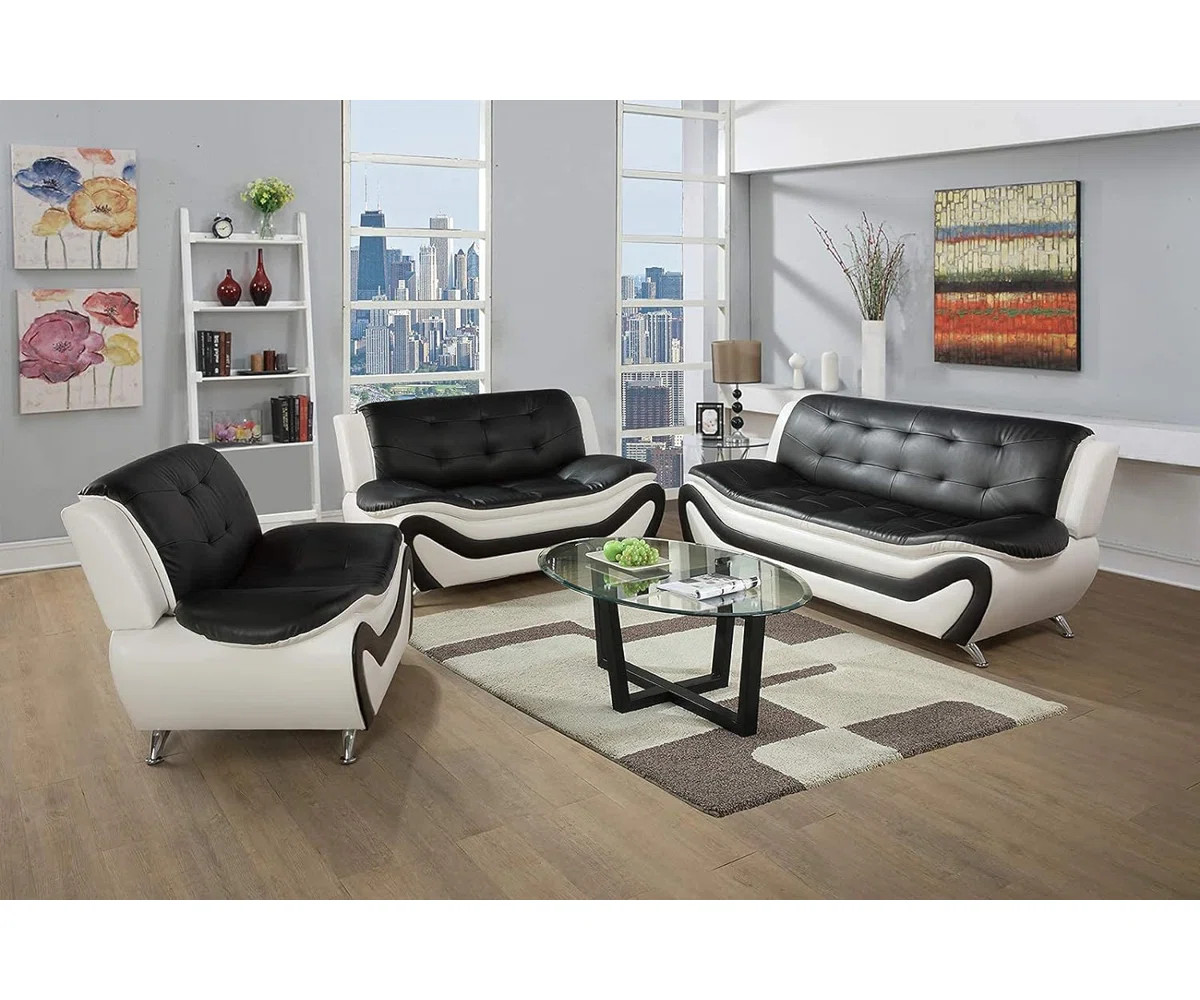Kadric 3 - Piece Faux Leather Living Room Set | Wayfair North America