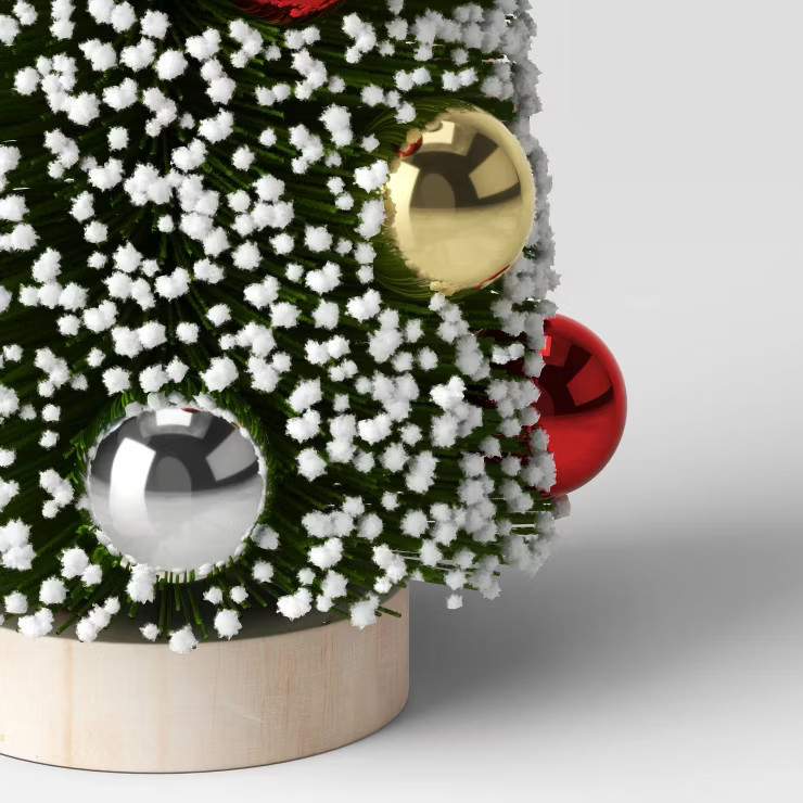 14" Large Decorated Flocked Ornament Bottlebrush Sisal Tree Green - Threshold™ | Target