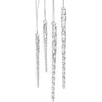 Large Twisted Clear Glass Icicle Christmas Ornaments for Christmas Trees - Set of 24 Icicles Chri... | Amazon (US)