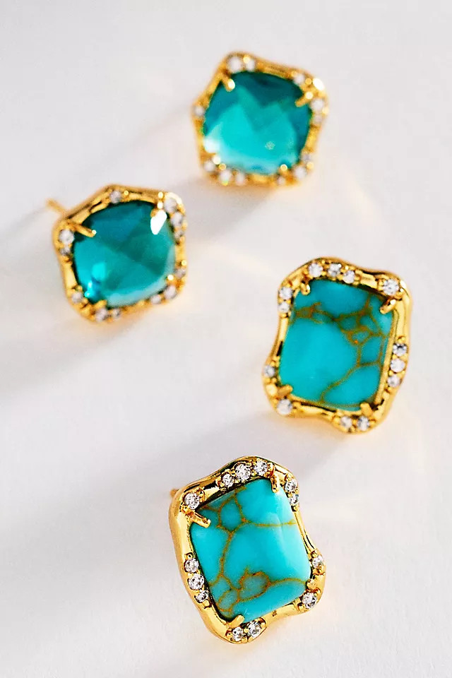 Stone Post Earrings, Set of 2 | Anthropologie (US)