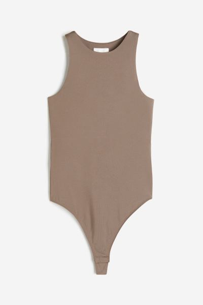 Jersey thong body - Dark beige - Ladies | H&M GB | H&M (UK, MY, IN, SG, PH, TW, HK)